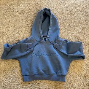 Alphalete Women's Slate Blue Cropped Hoodie